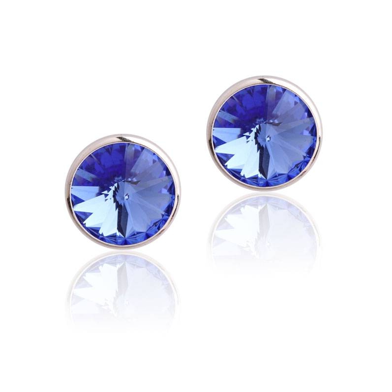 Pendientes plata primera ley 8m "Chromatic Blue"