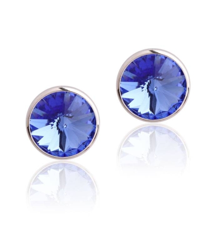 Pendientes "Chromatic" pequeños Azul Plata de ley