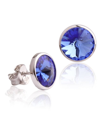 Pendientes "Chromatic" pequeños Azul Plata de ley