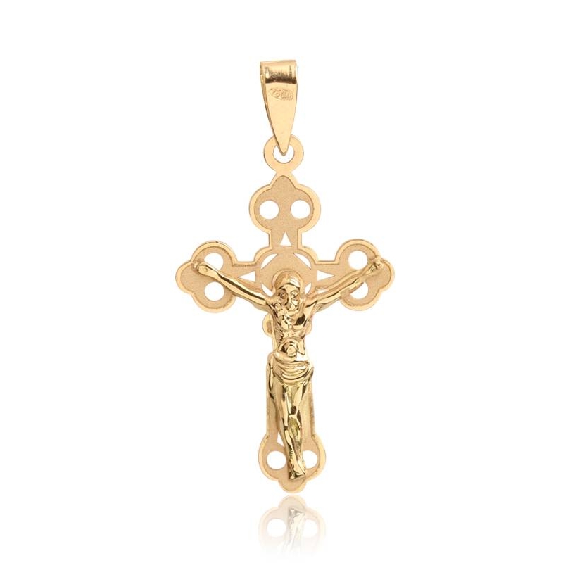 Cruz Oro 18k Calada con Cristo grande