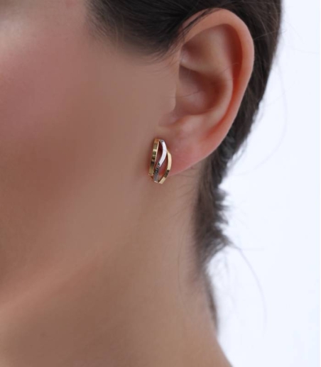 Pendientes Bicolor Oro 18k