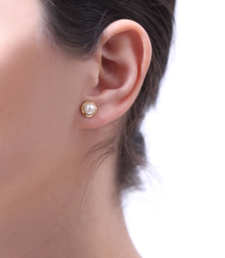 Pendientes oro 18k y perlas 6mm "Maggie"