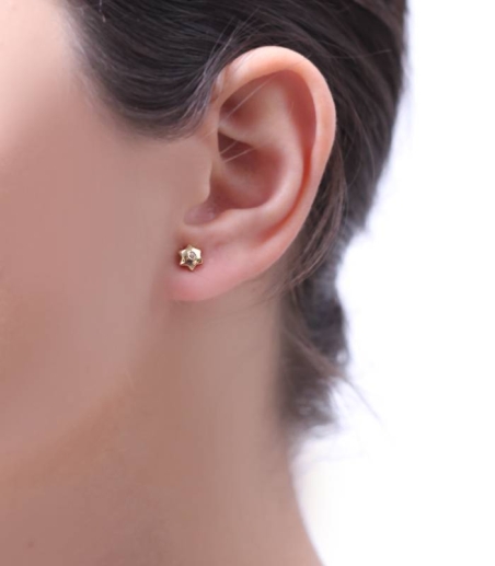 Pendientes Oro 18k Y Circonitas "Alhambra"