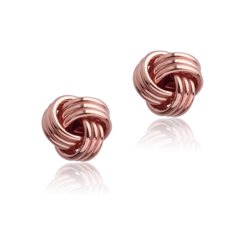 Pendientes Nudo Oro Rosa 18k