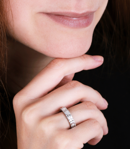 ANILLO "BAGHERIA" ORO BLANCO Y DIAMANTES 0.85 CTS