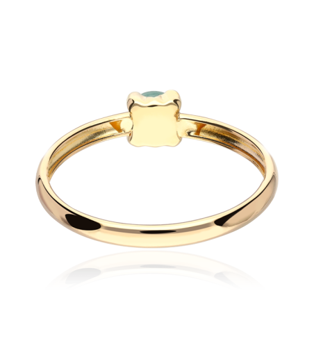 Anillo oro 18k y esmeralda 4mm "Four"