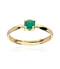 Anillo oro 18k y esmeralda 4mm "Four"
