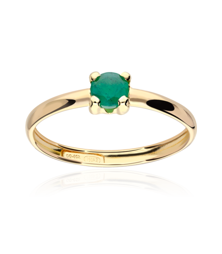 Anillo oro 18k y esmeralda 4mm "Four"