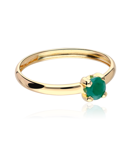 Anillo oro 18k y esmeralda 4mm "Four"