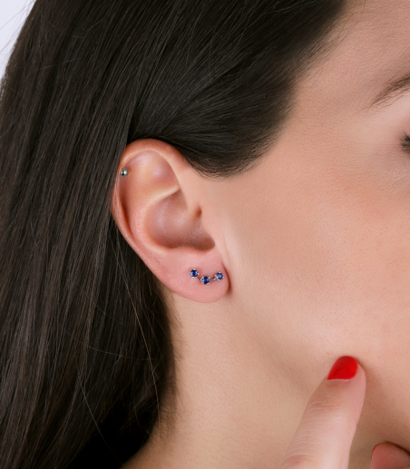 Pendientes Oro 18k y Zafiros "D'Asti"