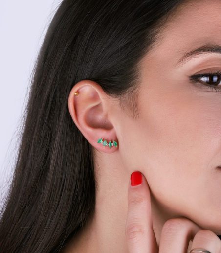 Pendientes Oro 18k y Esmeraldas "D'Elsa"