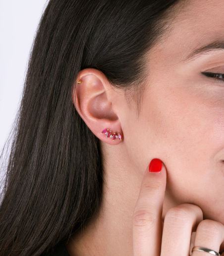 Pendientes Oro 18k y Rubíes "D'Elsa"