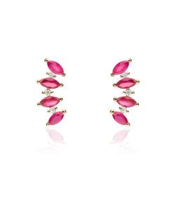 PENDIENTES  D ELSA  ORO 18K Y RUBIES