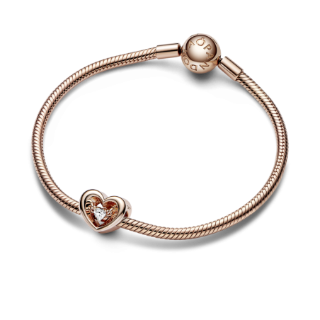 CHARM PANDORA ROSE CORAZÓN RADIANTE Y GEMA FLOTANTE 782493C01