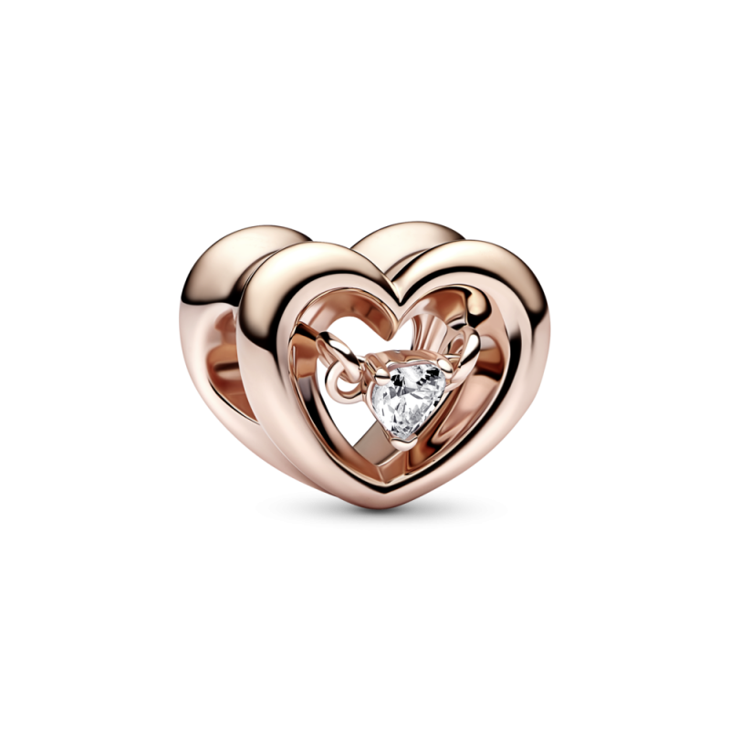 CHARM PANDORA ROSE CORAZÓN RADIANTE Y GEMA FLOTANTE 782493C01