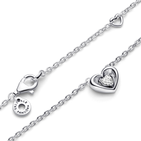 COLLAR PANDORA CORAZÓN RADIANTE & GEMA FLOTANTE 392494C01-45