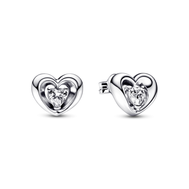 PENDIENTES PANDORA CORAZÓN & GEMA FLOTANTE 292500C01