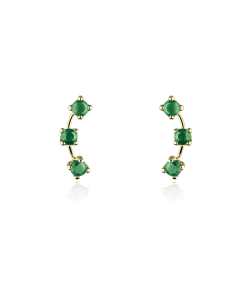 PENDIENTES "D'ASTI" ORO 18K Y ESMERALDAS