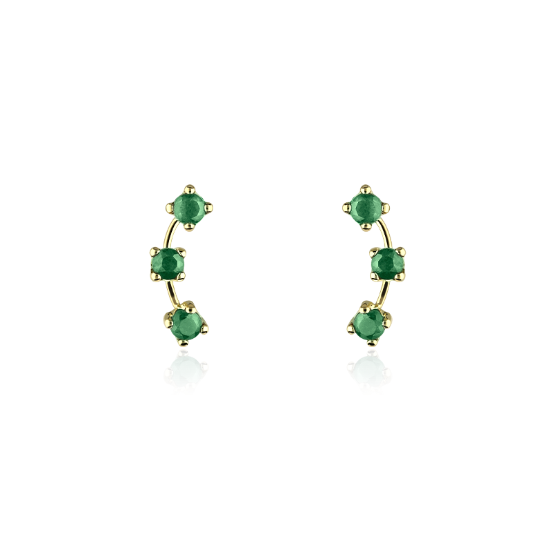 PENDIENTES "D'ASTI" ORO 18K Y ESMERALDAS