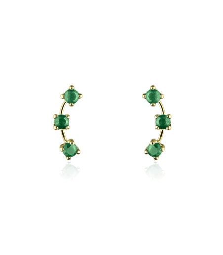 PENDIENTES "D'ASTI" ORO 18K Y ESMERALDAS