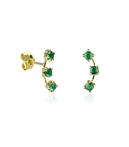 PENDIENTES "D'ASTI" ORO 18K Y ESMERALDAS