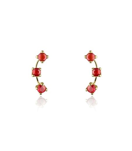 PENDIENTES "D'ASTI" ORO 18K Y RUBIES