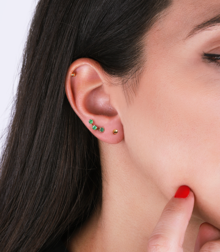 Pendientes Oro 18k y Esmeraldas "D'Asti"