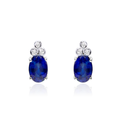 PENDIENTES "BARILE" DIAMANTES Y ZAFIROS