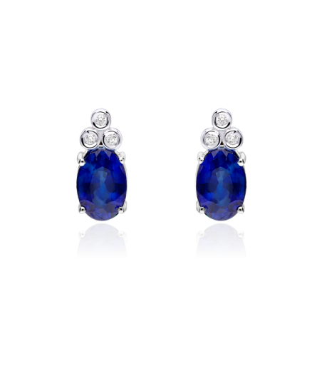 PENDIENTES "BARILE" DIAMANTES Y ZAFIROS