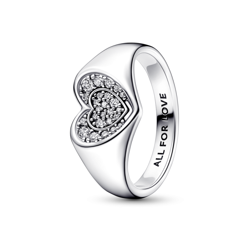 ANILLO PANDORA PLATA CORAZON RADIANTE EN PAVÉ 192491C01