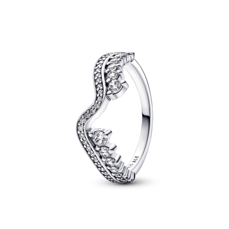ANILLO PANDORA EN PLATA DE LEY OLA ASIMETRICA BRILLANTE 192543C01