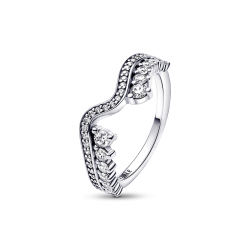ANILLO PANDORA EN PLATA DE LEY OLA ASIMETRICA BRILLANTE 192543C01