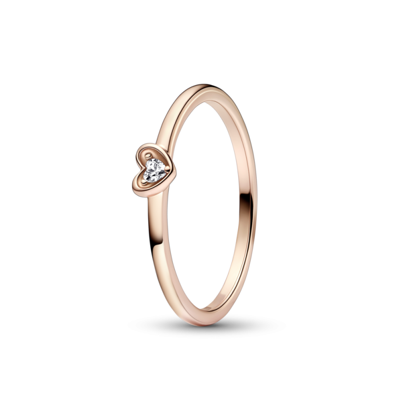 ANILLO PANDORA CORAZON RADIANTE BAÑO ORO ROSA 14K 182495C01