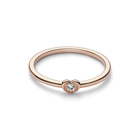 ANILLO PANDORA CORAZON RADIANTE BAÑO ORO ROSA 14K 182495C01