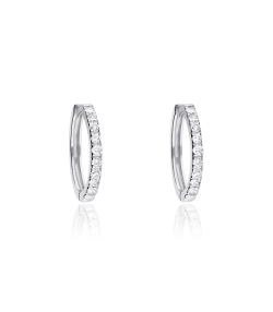 PENDIENTES ARO "BARGAGLI" ORO BLANCO 18K Y DIAMANTES