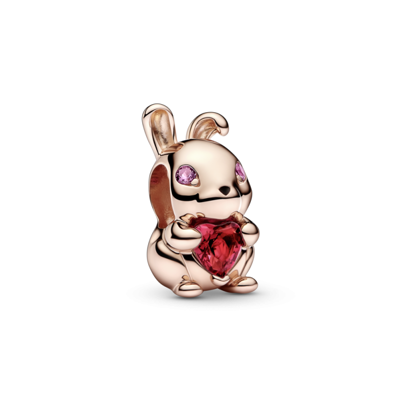 CHARM PANDORA PLATA BAÑO ORO ROSA 14K AÑO CHINO DEL CONEJO 782471C01