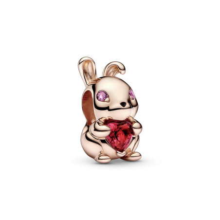 CHARM PANDORA PLATA BAÑO ORO ROSA 14K AÑO CHINO DEL CONEJO 782471C01