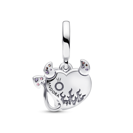 CHARM PANDORA PLATA DE LEY COLGANTE DOBLE CORAZON DIABLO 792511C01