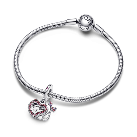 CHARM PANDORA PLATA DE LEY COLGANTE DOBLE CORAZON DIABLO 792511C01