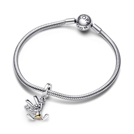 CHARM PANDORA PLATA Y ORO 14K 100 ANIVERSARIO OSWALD DISNEY 792519C01