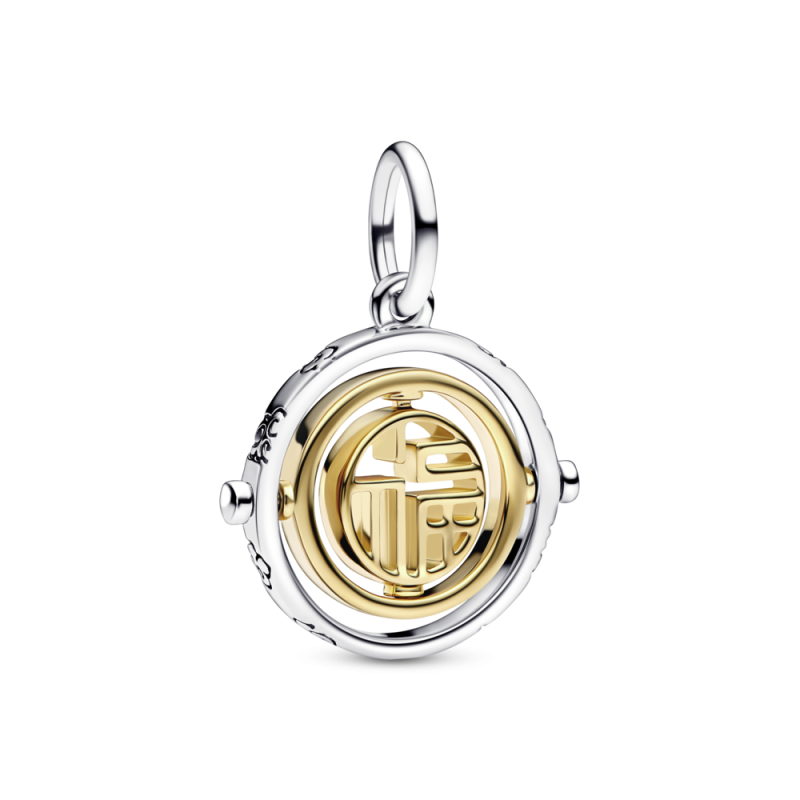 CHARM PANDORA COLGANTE PLATA CON BAÑO ORO 14K FÚ GIRATORIO 762536C00