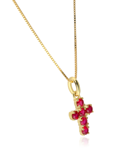 Gargantilla Oro 18k y rubíes "Wiara"