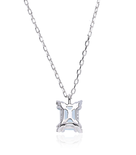 Gargantilla Oro 18k aguamarina y diamantes 0.02cts "Bagnasco"