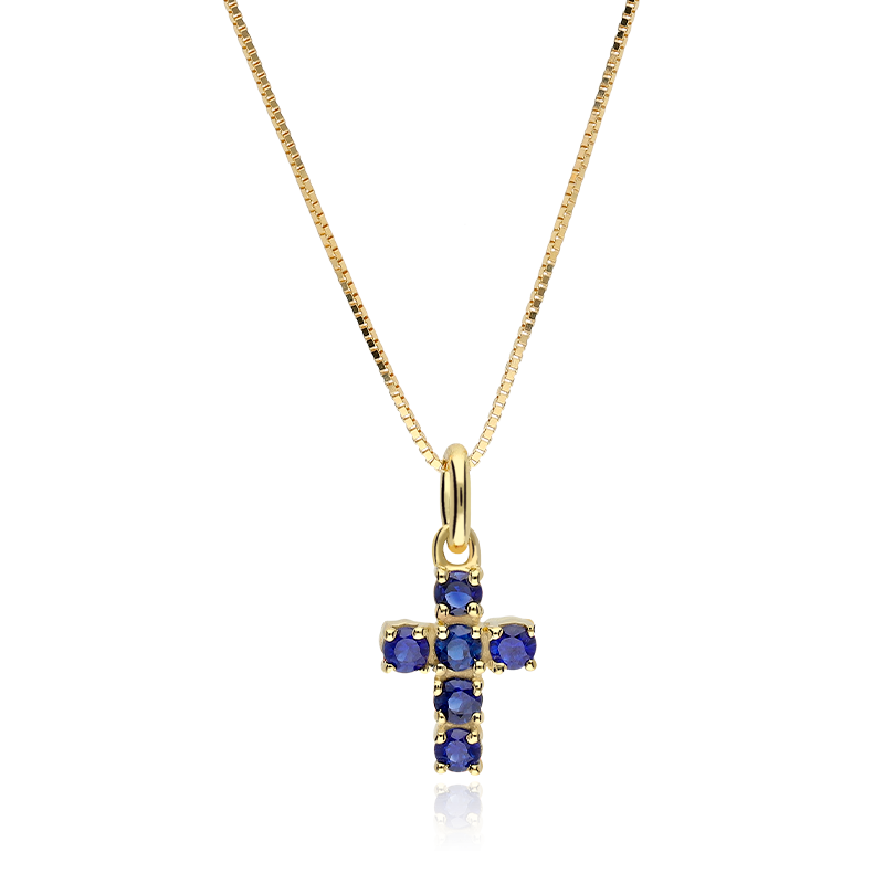 Gargantilla Oro 18k y zafiros "Wiara"