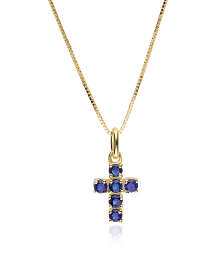 Gargantilla Oro 18k y zafiros "Wiara"