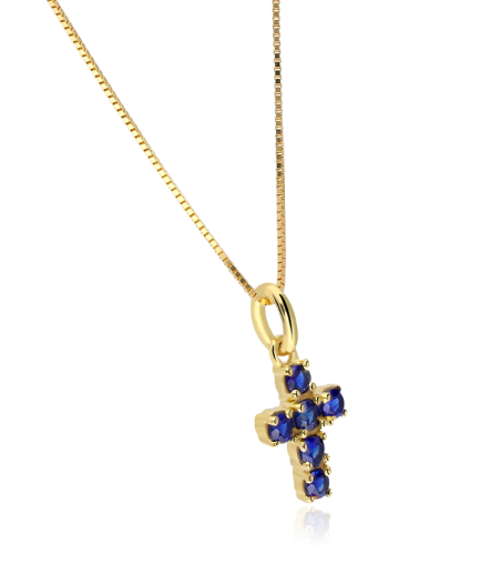Gargantilla Oro 18k y zafiros "Wiara"