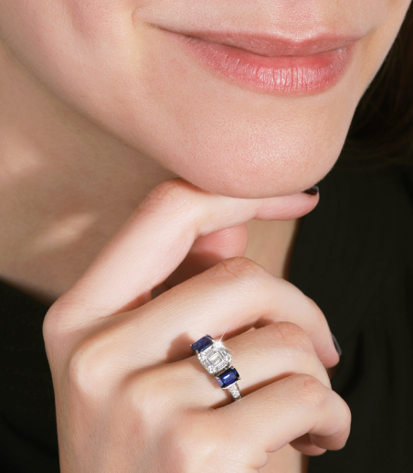Anillo "Bellagio" Zafiros y Diamantes