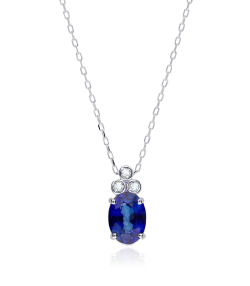 Gargantilla Oro 18k, zafiro y diamantes 0.02cts "Barile"