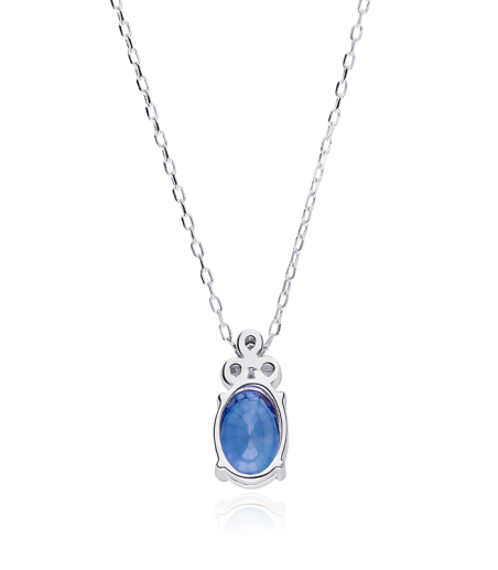 Gargantilla Oro 18k, zafiro y diamantes 0.02cts "Barile"