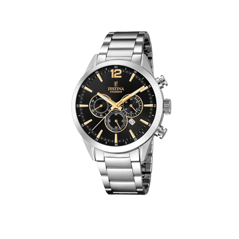 RELOJ FESTINA TIMELESS CHRONOGRAPH NEGRO CORREA ACERO HOMBRE F20343/4